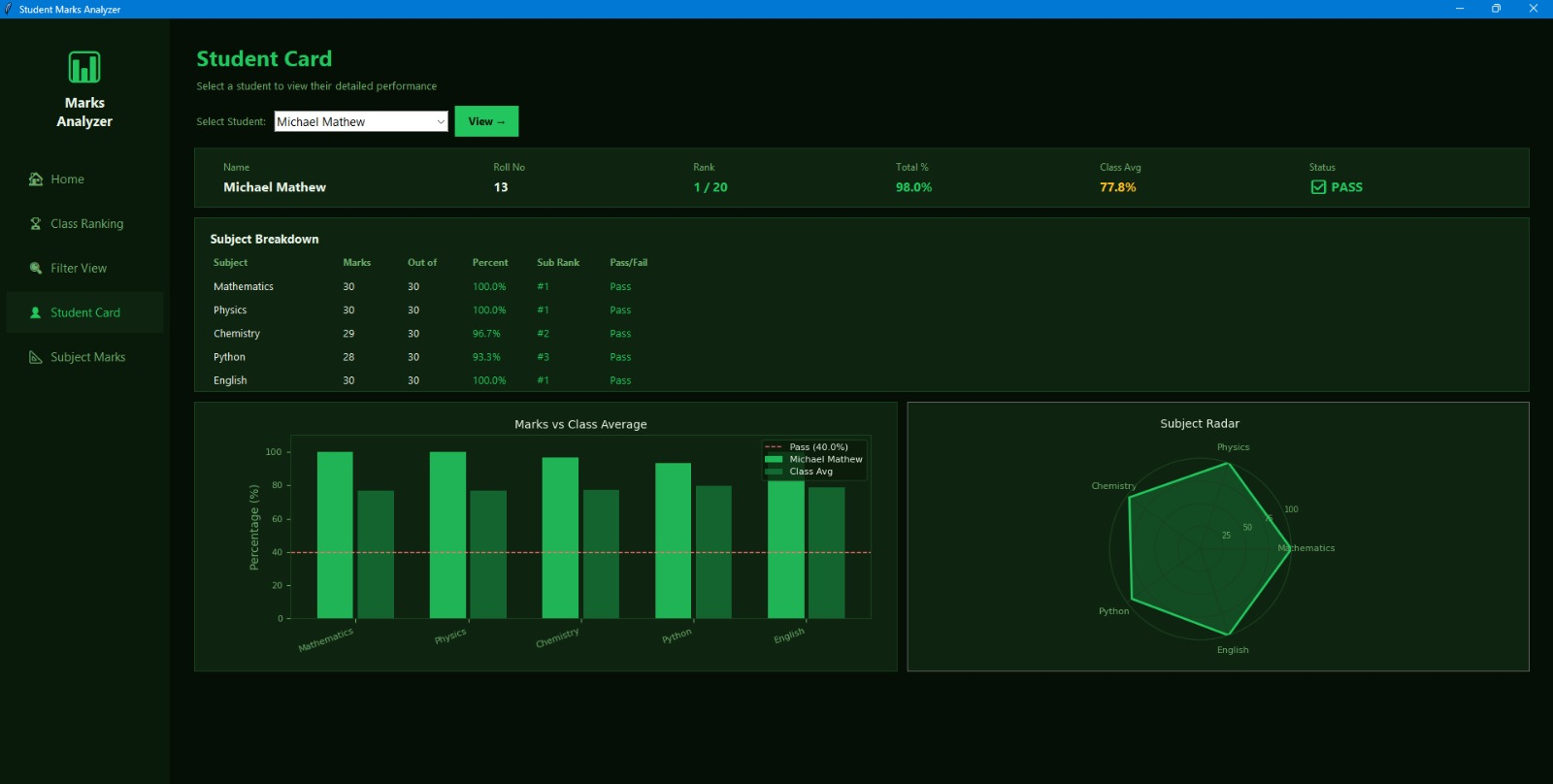 Student Report Analyser preview